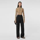 Burberry Burberry Vintage Check Stretch Jersey Turtleneck Top, Beige