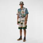 Burberry Burberry Short-sleeve Submarine Print Cotton Shirt, Multicolour