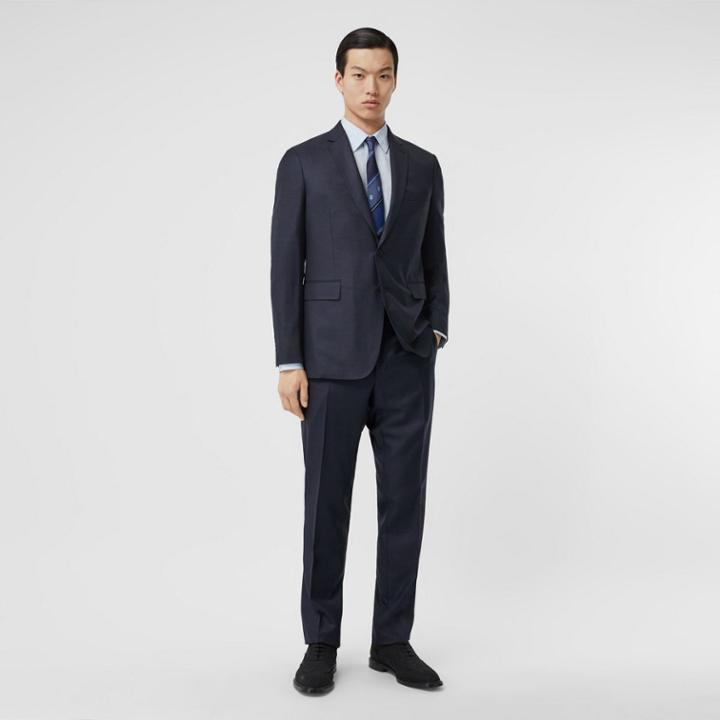 Burberry Burberry Slim Fit Wool Silk Linen Suit, Size: 50r, Blue