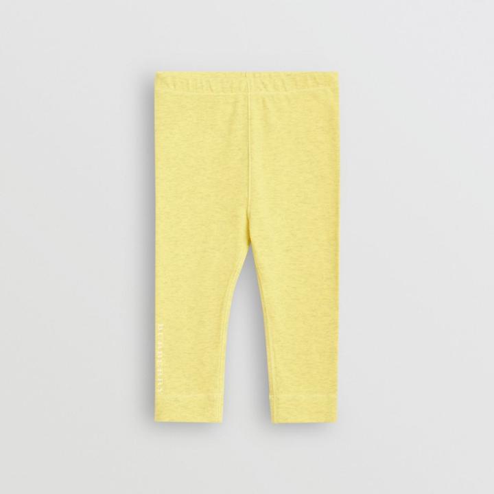 Burberry Burberry Childrens Logo Print Stretch Jersey Leggings, Size: 18m, Yellow
