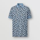 Burberry Burberry Monogram Print Cotton Piqu Polo Shirt - Unisex, Blue