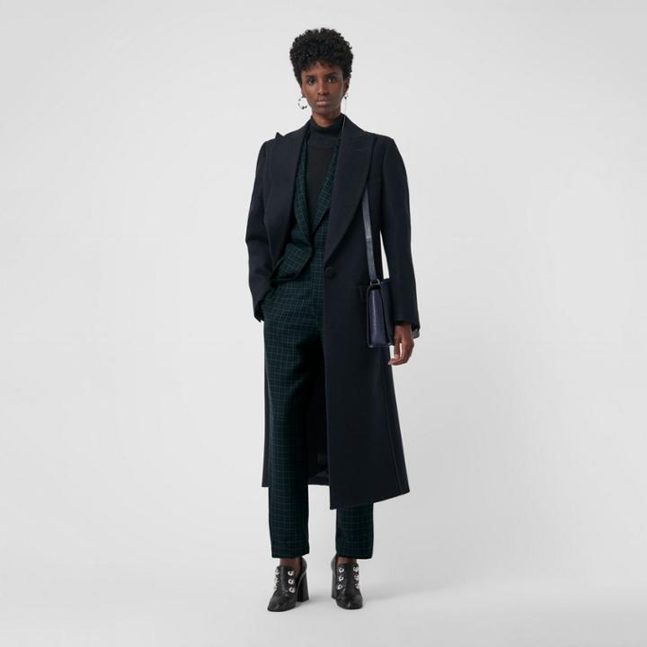 Burberry Burberry Straight Fit Check Wool Blend Tailored Trousers, Size: 00