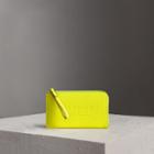 Burberry Burberry Embossed Neon Leather Travel Wallet, Yellow