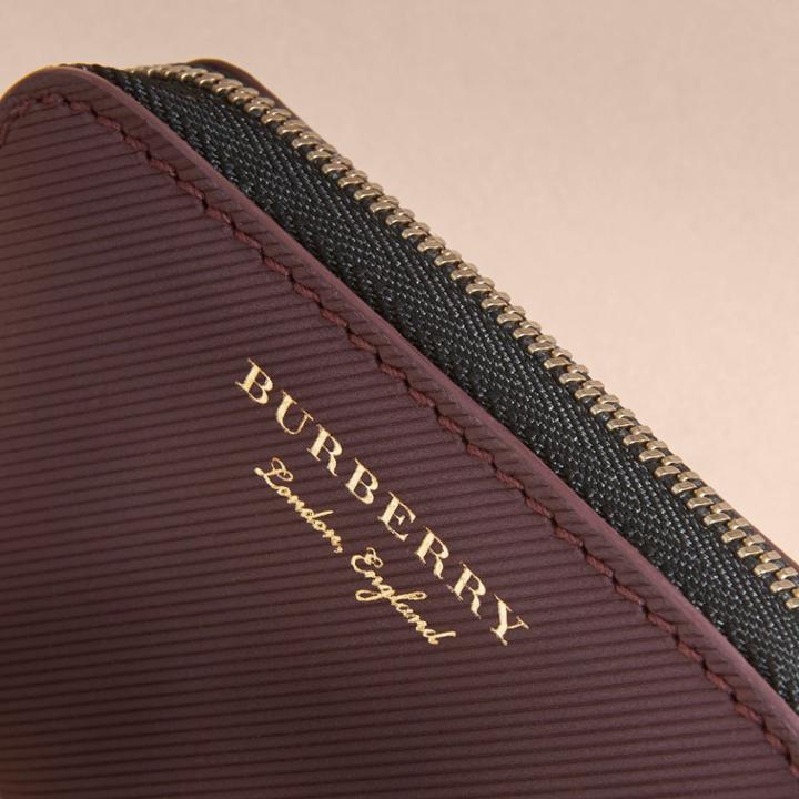 Burberry Burberry Trench Leather Ziparound Coin Case, Purple