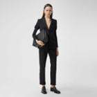 Burberry Burberry Panelled-sleeve Grain De Poudre Wool Blazer, Size: 0, Black