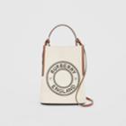 Burberry Burberry Small Logo Graphic Cotton Canvas Peggy Bucket Bag, Natural