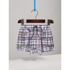 Burberry Burberry Scribble Check Silk Drawstring Shorts, Size: 6y, Black