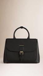 Burberry The Medium Saddle Bag In Grainy Leather And Bonded Suede