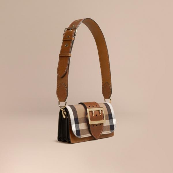 Burberry The Small Buckle Bag In House Check And Leather