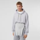 Burberry Burberry Reconstructed Cotton Hoodie, Size: Xxl, Grey