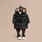 Burberry Burberry Down-filled Hooded Coat With Bow Detail, Size: 2y, Black