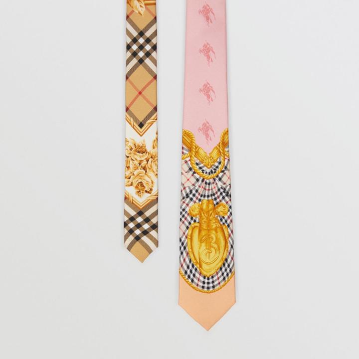 Burberry Burberry Modern Cut Archive Scarf Print Silk Tie, Pale Pink
