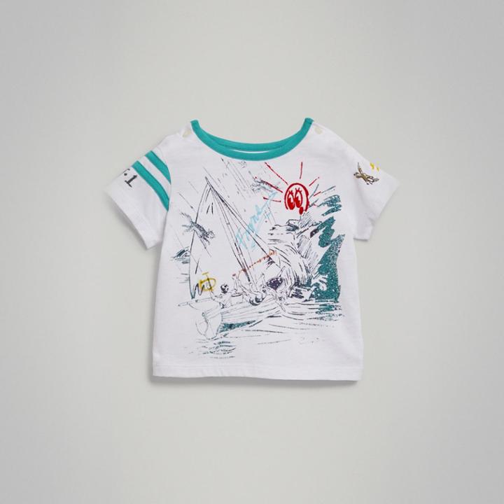 Burberry Burberry Adventure Motif Cotton T-shirt, Size: 18m