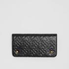 Burberry Burberry Monogram Leather Phone Wallet, Black