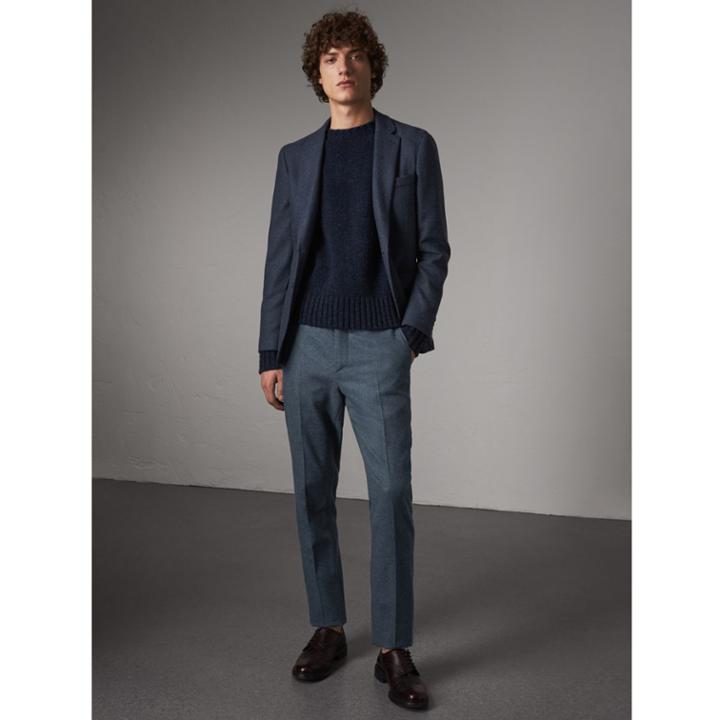 Burberry Burberry Soho Fit Wool Trousers, Size: 38, Blue