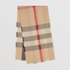 Burberry Burberry Fringed Check Cashmere Scarf, Brown