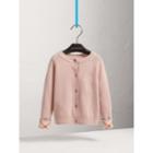 Burberry Burberry Check Cuff Cashmere Cardigan, Size: 8y, Pink