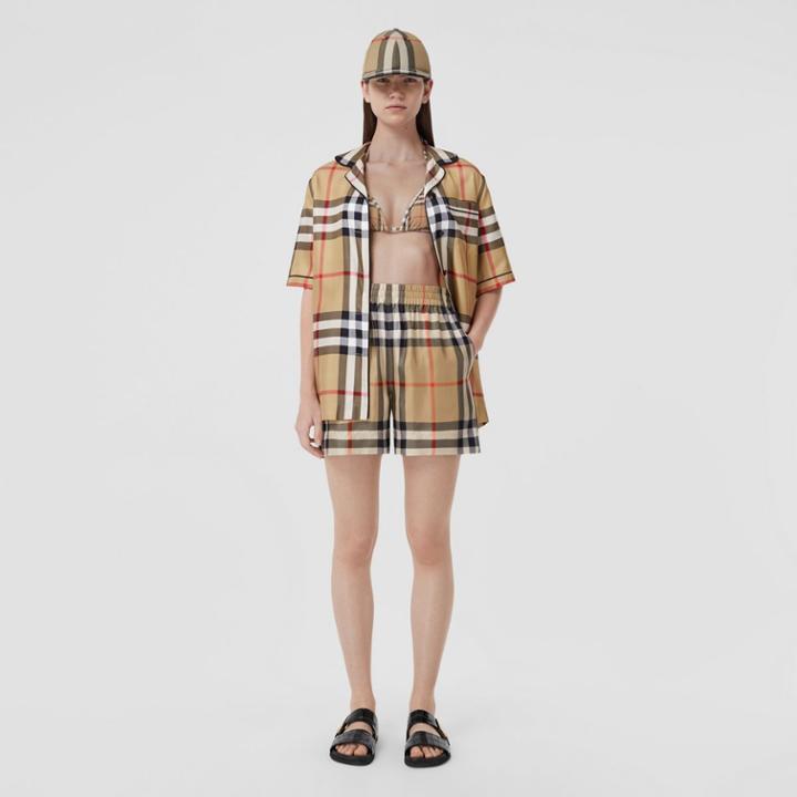 Burberry Burberry Check Silk Shorts, Size: 04