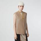 Burberry Burberry Bonded Lambskin And Wool Oversized Vest, Size: 08, Soft Fawn