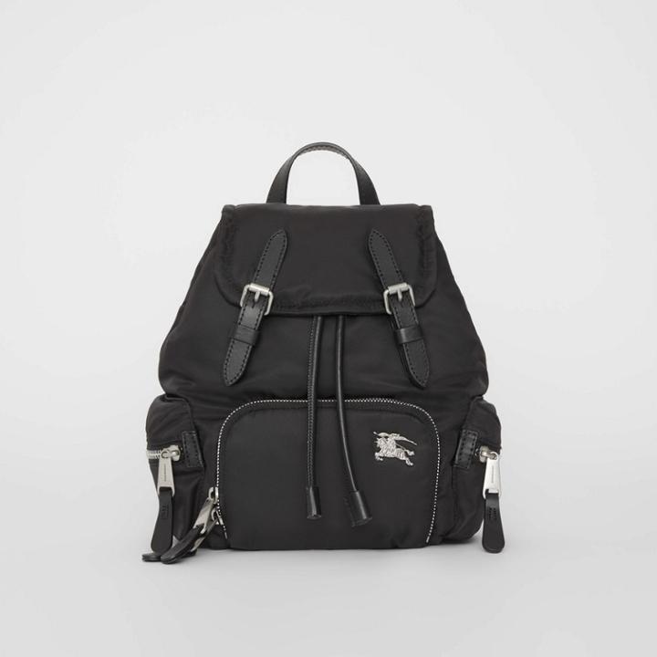 Burberry Burberry The Small Crossbody Rucksack In Puffer Nylon, Black