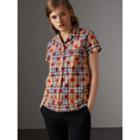 Burberry Burberry Short-sleeve Spot Print Check Cotton Shirt, Size: 00