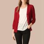 Burberry Burberry Check Detail Merino Wool Cardigan, Size: S, Red