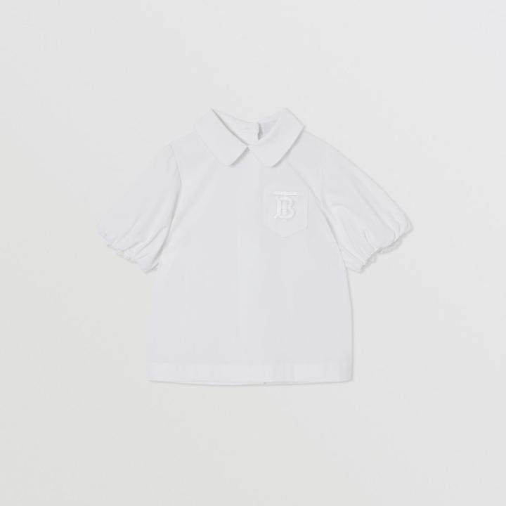 Burberry Burberry Childrens Monogram Motif Stretch Cotton Blouse, Size: 10y