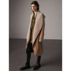 Burberry Burberry Detachable Rib Knit Collar Cashmere Coat, Size: 08, Brown