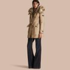 Burberry Burberry Fur-trimmed Parka With Detachable Down-filled Jacket, Size: 12, Beige