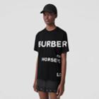 Burberry Burberry Horseferry Print Cotton Oversized T-shirt, Black