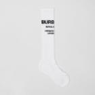 Burberry Burberry Horseferry Intarsia Cotton Blend Knee-length Socks, White