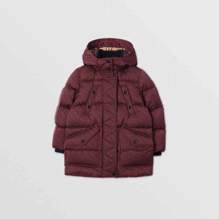 Burberry Burberry Childrens Detachable Hood Monogram Jacquard Puffer Coat, Size: 14y