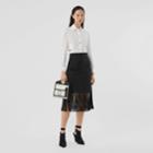 Burberry Burberry Logo Detail Cut-out Silk Shirt, Size: 0, White