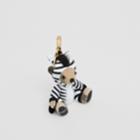 Burberry Burberry Thomas Bear Charm In Zebra Costume, Beige