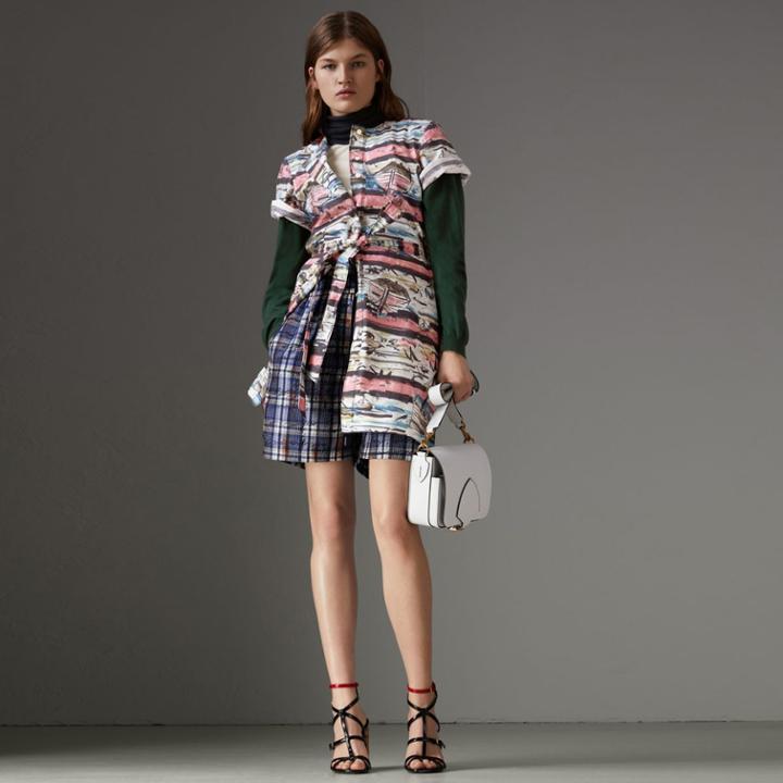 Burberry Burberry Short-sleeve Coastal Print Cotton Shirt Dress, Size: 06