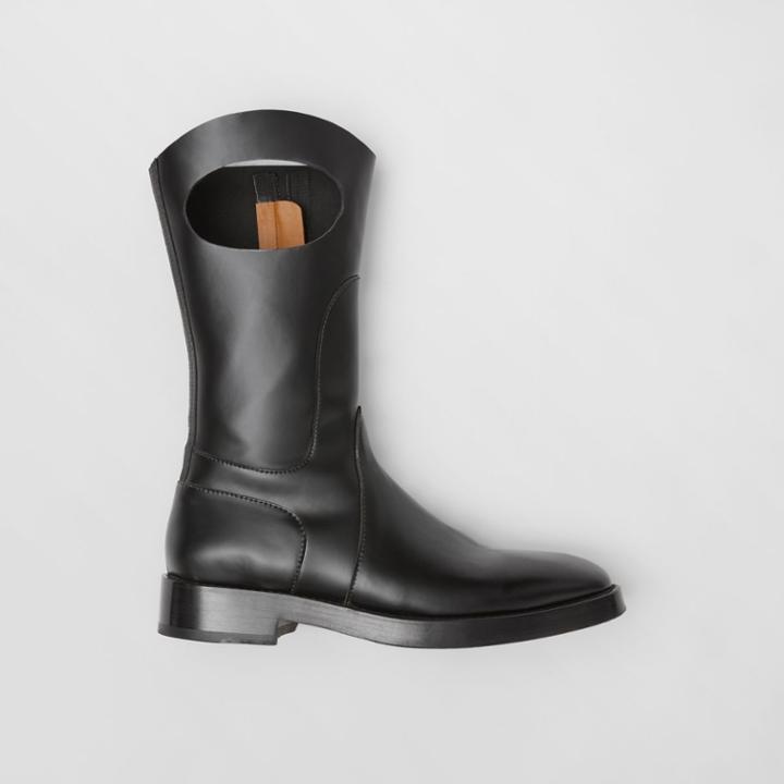 Burberry Burberry Porthole Detail Panelled Leather Boots, Size: 42
