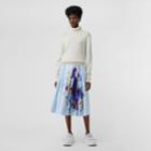 Burberry Burberry Rainbow Print Cotton Sateen Skirt, Size: 02, Blue