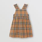 Burberry Burberry Childrens Ruffle Detail Vintage Check Cotton Dress, Size: 4y, Antique Yellow