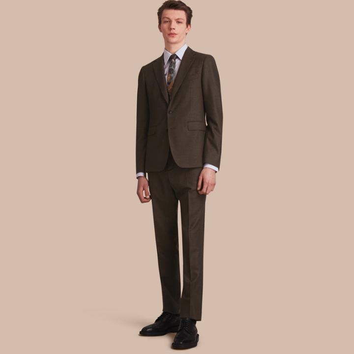 Burberry Burberry Slim Fit Wool Flannel Suit, Size: 56r, Green