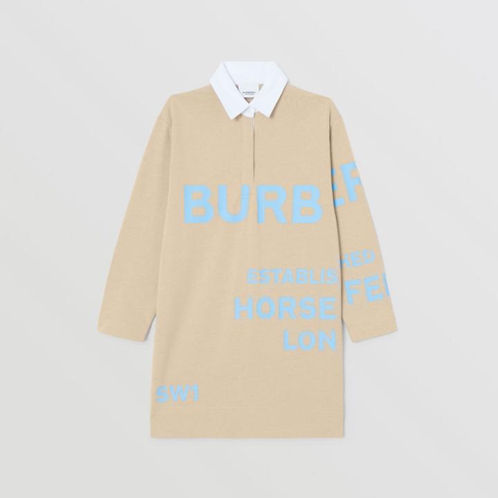 Burberry Burberry Childrens Long-sleeve Horseferry Print Cotton Dress, Size: 10y