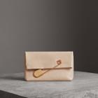 Burberry Burberry The Medium Pin Clutch In Leather, Beige