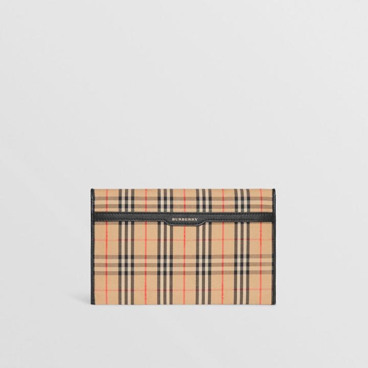 Burberry Burberry Medium 1983 Check And Leather Envelope Pouch, Black