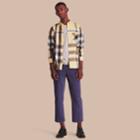 Burberry Burberry Button-down Collar Check Stretch Cotton Blend Shirt, Size: Xs, Yellow