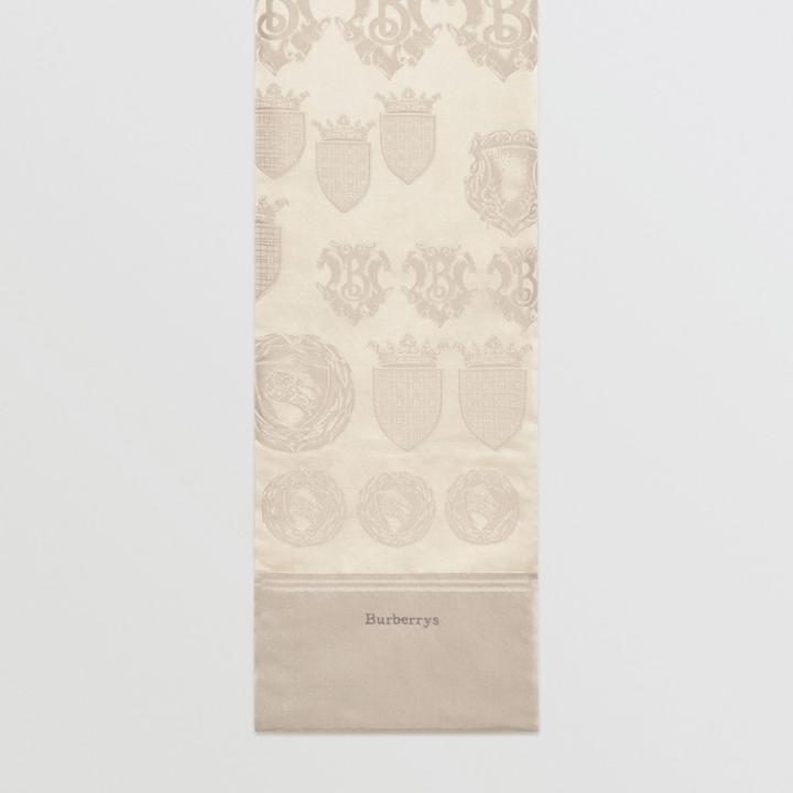 Burberry Burberry Archive Shield Silk Jacquard Puffer Scarf, Beige