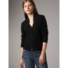 Burberry Burberry Cable Knit Detail Cashmere Cardigan, Black