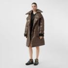 Burberry Burberry Monogram Print Nylon Down-filled Trench Coat, Size: 00, Bridle Brown