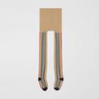 Burberry Burberry Childrens Icon Stripe Intarsia Cotton Blend Tights, Size: 5y-6y, Beige