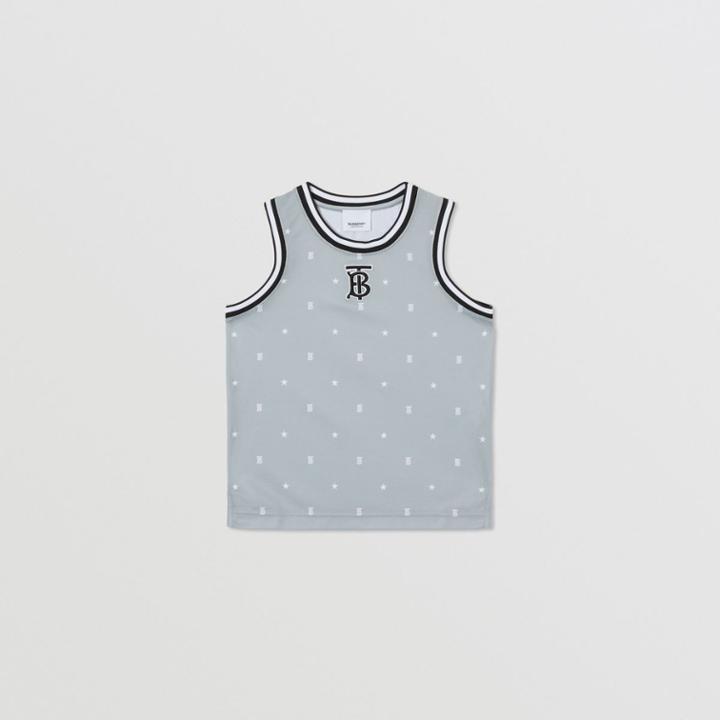 Burberry Burberry Childrens Star And Monogram Motif Jersey Mesh Sleeveless Top, Size: 12y
