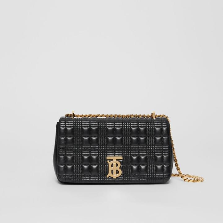 Burberry Burberry Small Quilted Check Lambskin Lola Bag, Black