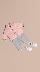 Burberry Burberry Check Detail Diamond Quilted Jacket, Size: 18m, Pink